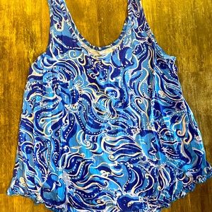 Lilly Pulitzer Knit Ruffle PJ Top Whispurr